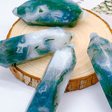 Double point moss agate Tower