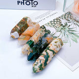 Red moss agate point tower