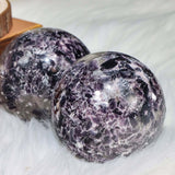 Lapidolite with smoky quartz sphere